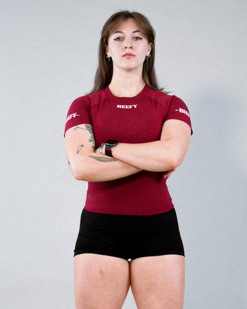Powerlifting Competition Crop - Brick by Brick Red