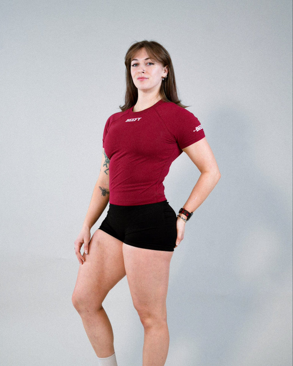 Powerlifting Competition Crop - Brick by Brick Red