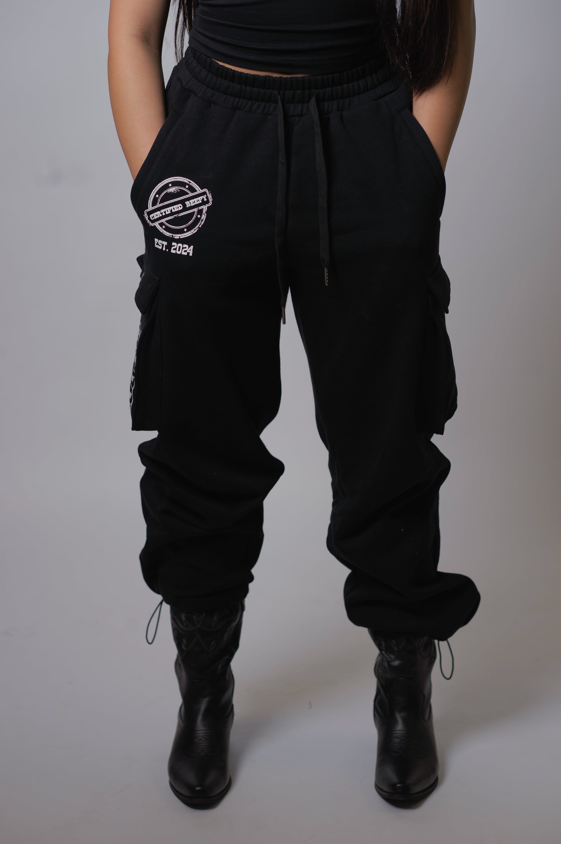BBQ Black Cargo Sweats